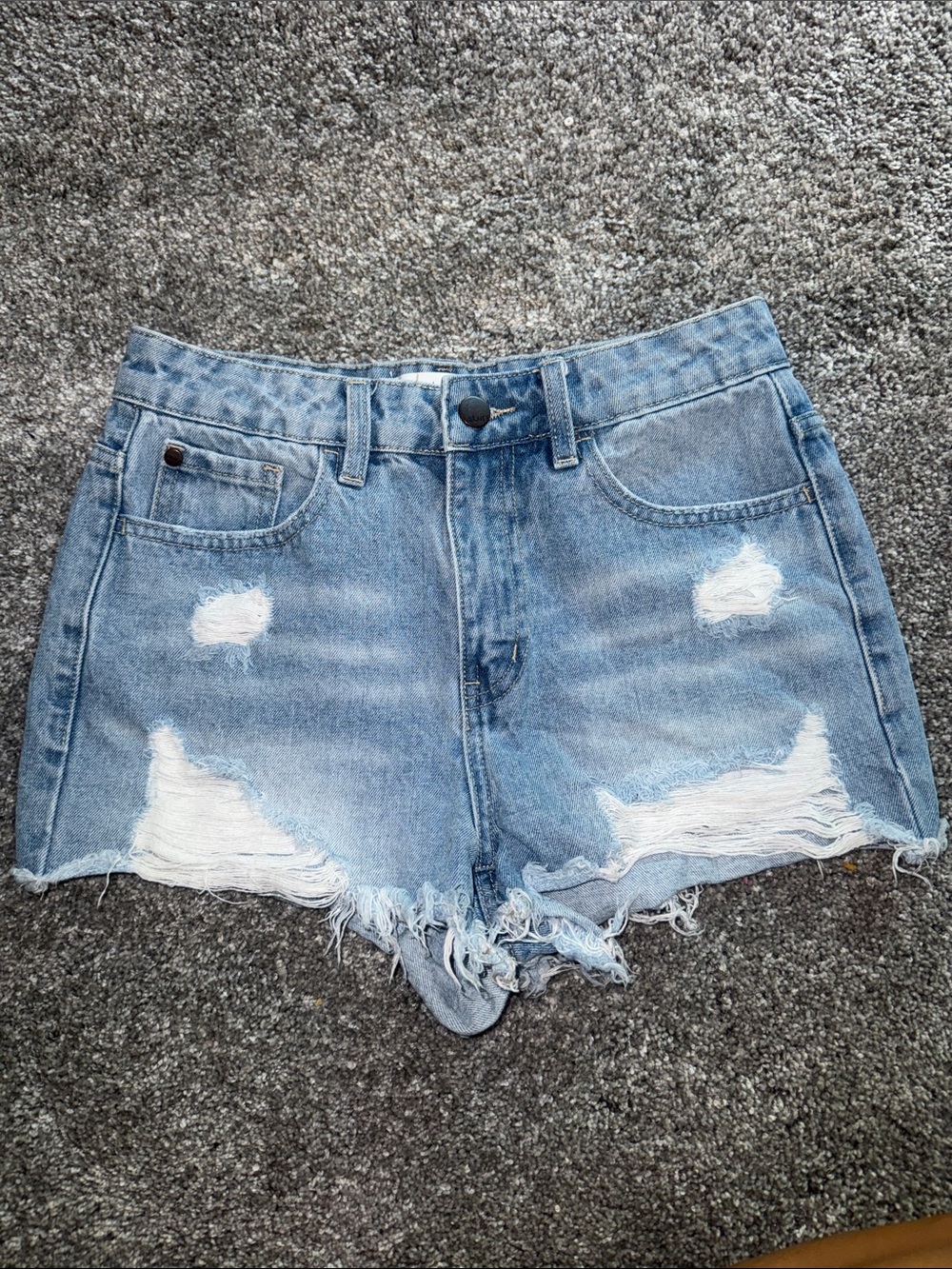 Distressed Light Blue Denim Women’s Shorts